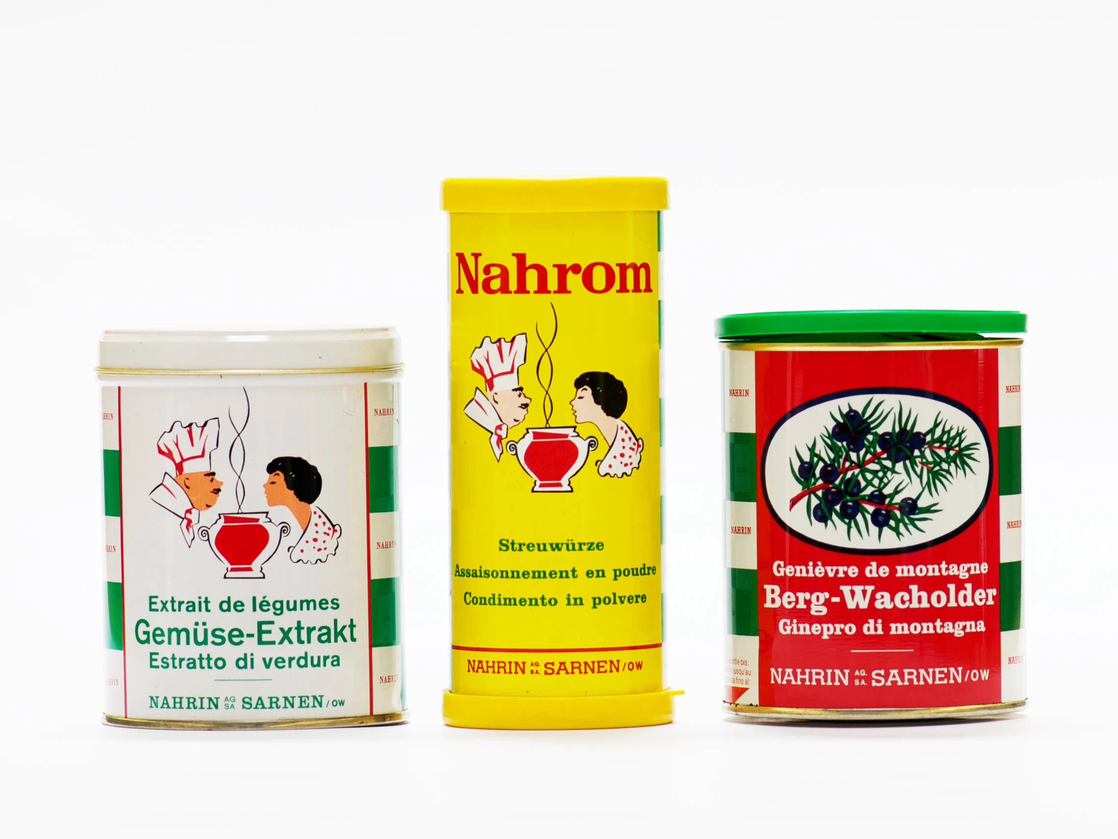Nahrin’in ilk ürünlerine ait üç ambalajın arşiv fotoğrafı
